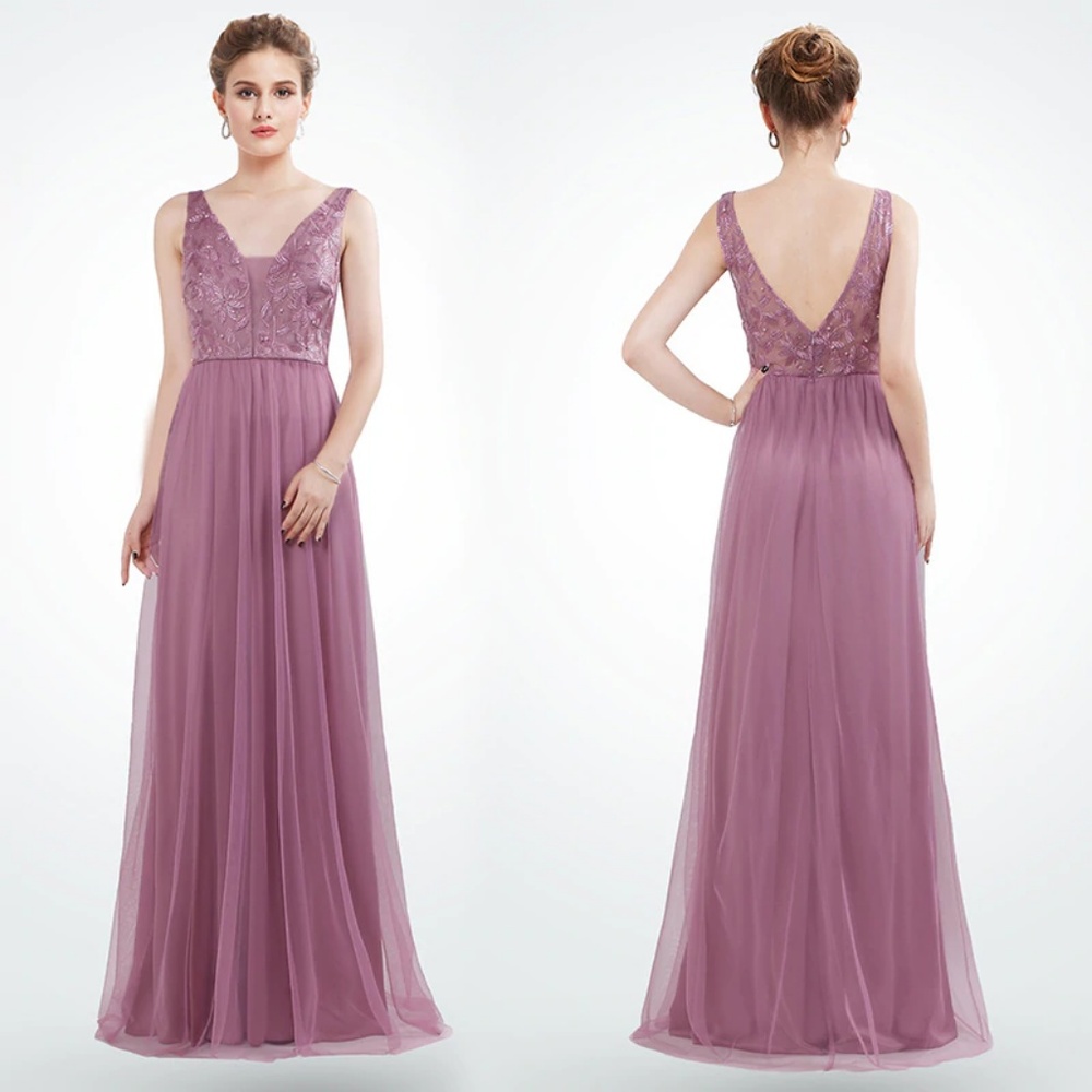 Sexy Deep V-Neck Sleeveless Long Prom Dress